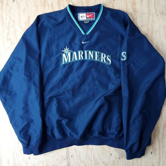 Vintage Nike Seatte Mariners Pullover Windbreaker Mid Swoosh Travis Scott - Picture 2 of 7